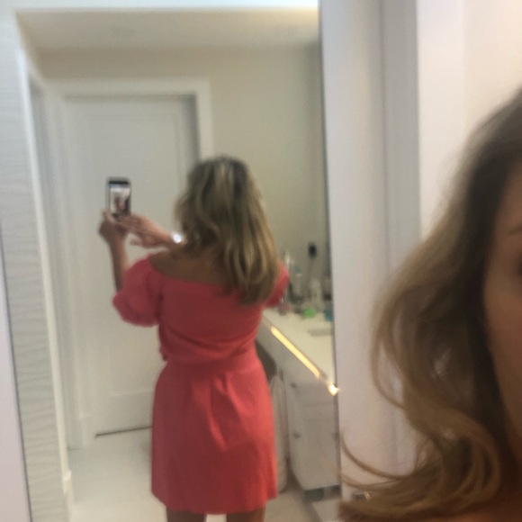 Club Monaco stretch cotton off the shoulder dress - Picture 3 of 7